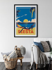 Siesta Retro Reise Posterdruck
