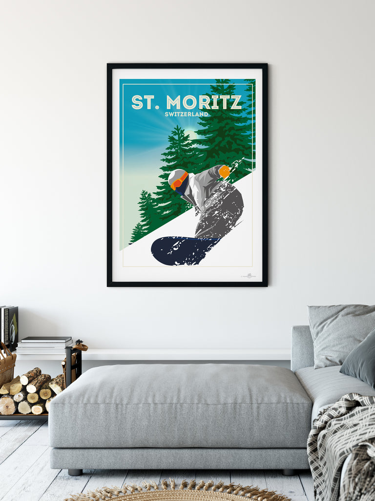 St Moritz Switzerland poster print - Paradise Posters