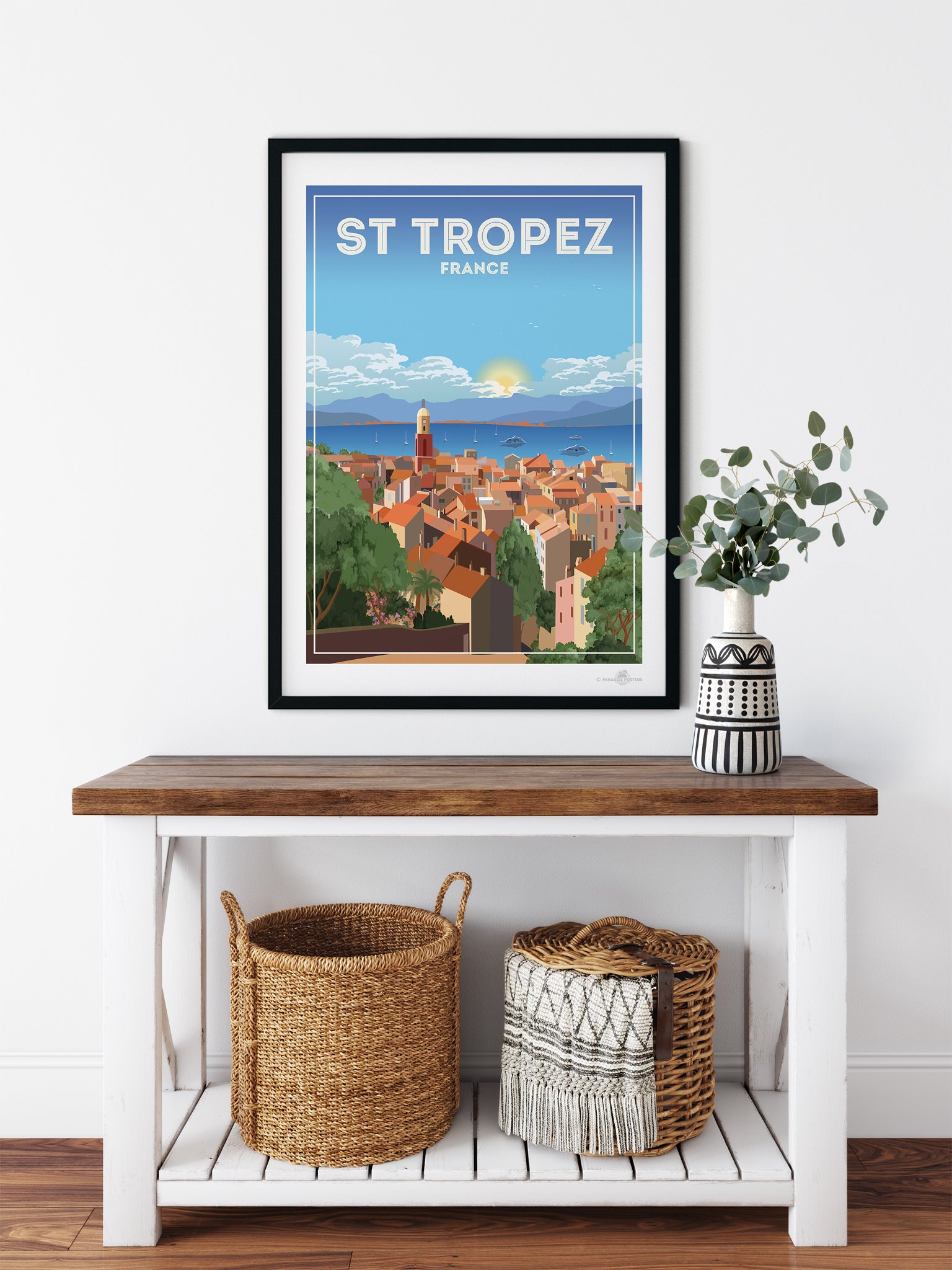Paradis Porsche Poster Saint-Tropez 2023 printed on Aluminium Dibond plate  40 x 60 cm